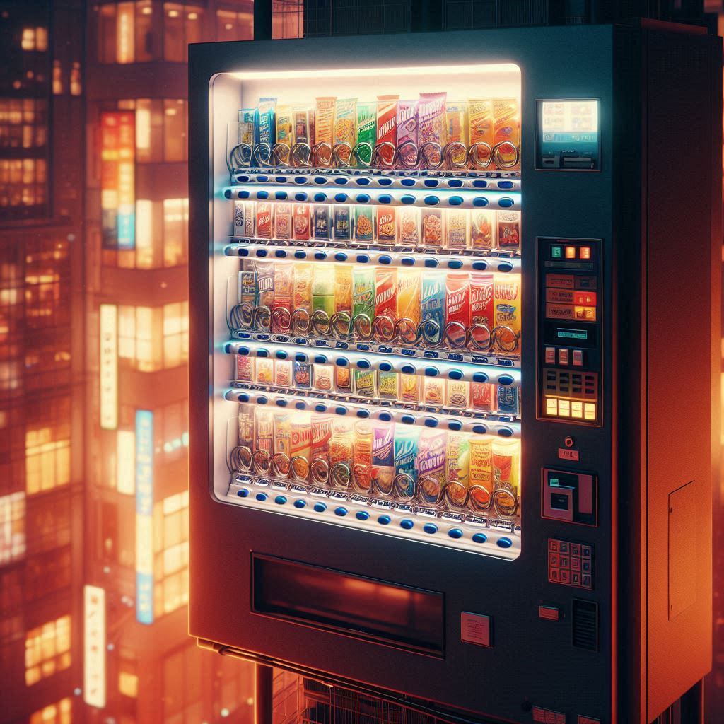 vending machine in street light