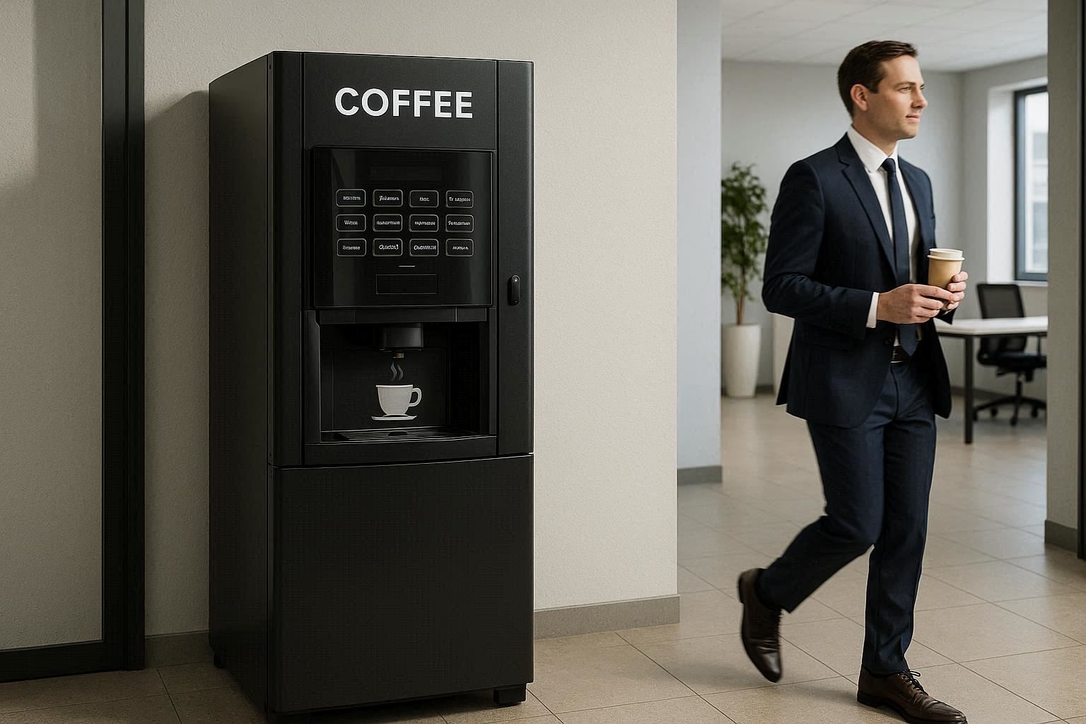 a coffee vending machine in an offce