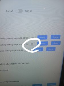 adjusting water temperature in vending machine